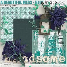 A Beautiful Mess Blue #digitalscrapbooking Collection Super Mini @ScrapGirls.com
