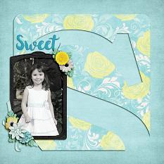 "Sweet" digital scrapbook layout by Shauna Trueblood