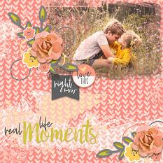 Scrapbook page created with Just Peachy digital paper mini 2