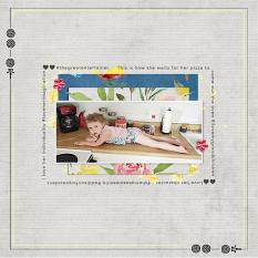 "Waiting for Pizza" digital scrapbook layout by Andrea Hutton
