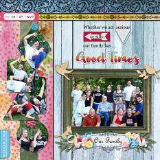 "Good Times" digital scrapbook layout by Sue Maravelas