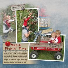 “Apple Pickin’ Time" digital scrapbook layout showcases SSDLT: Modern Rustic, series 1