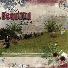 “This Beautiful Life" digital scrapbook layout features Brush Set: Blessed Life