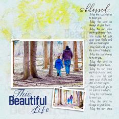 "Blessed" digital scrapbook layout showcases Brush Set: Blessed Life