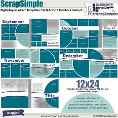 ScrapSimple Digital Layout Album Templates: Scrap It Monthly 6, Series 3