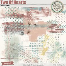 Two Of Hearts Paint Splatters by Chere Kaye Designs