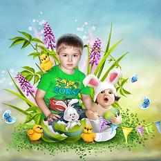 layout using Kids Easter by BeeCreation