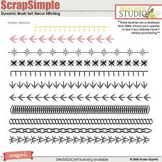 ScraoSimple Dynamic Brush Set: Decorative Stitching 