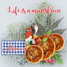 “Life is a Minestrone" digital scrapbook layout showcases Global Gourmet: Italian Collection