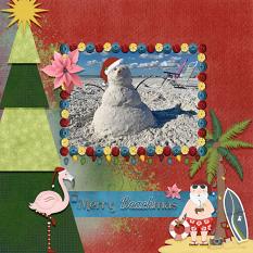 “Merry Beachmas" digital layout features Warm Christmas Days