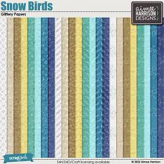Snow Birds Glittery Papers