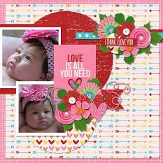 Layout created using the I Think I Love You Collection