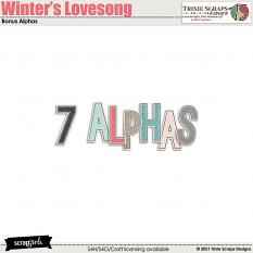 Winter's Lovesong Bonus Alphas by Trixie Scraps Designs