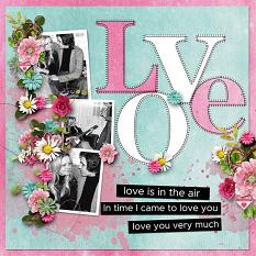 Layout using ScrapSimple Digital Layout Collection:Love Ya Valentine