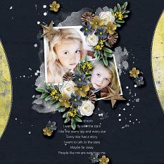 Layout using ScrapSimple Digital Layout Collection:Swinging On A Star