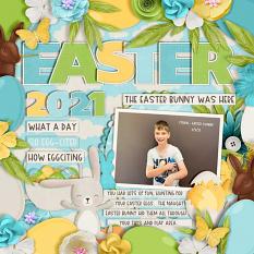 Bunny Kisses & Easter Wishes Layout 1 by CRK