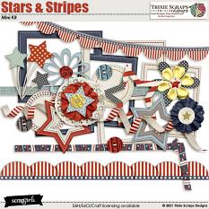 Stars & Stripes Mini Kit Embellishments by Trixie Scraps
