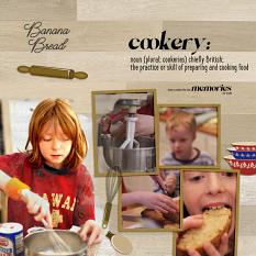 "Cookery" digital scrapbook layout showcases ScrapSimple Embellishment Templates: Cookery