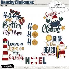 Beachy Christmas Word Art by Adrienne Skelton Designs