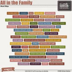 All In the Family Word Strips