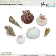 ScrapSimple Embellishment Templates: Sea Shells 01 by Bekah E Designs