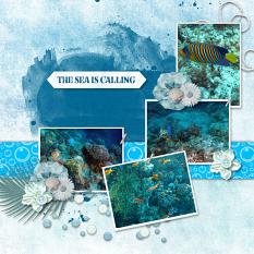 layout using Temp #4 of Water color photo blends template -TamsinM-Also using Flowers-SeaBlur