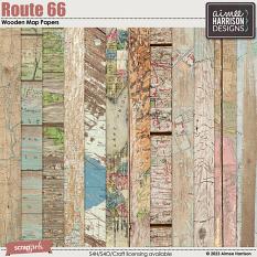 Route 66 Wood Map Papers