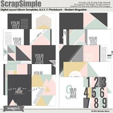 ScrapSimple Digital Layout Album: Photobook 8.5X11 - Modern Magazine