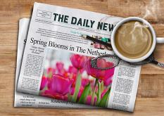 "Spring Newspaper" digital scrapbooking layout by Brandy Murry
