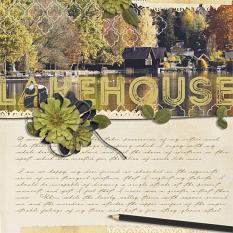 "Lakehouse" digital scrapbooking layout by Brandy Murry