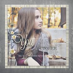 "You in October" digital scrapbooking layout by Brandy Murry