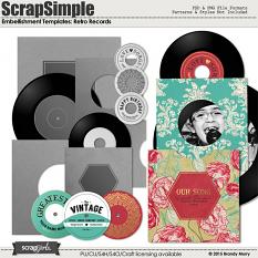 ScrapSimple Embellishment Templates: Retro Records 