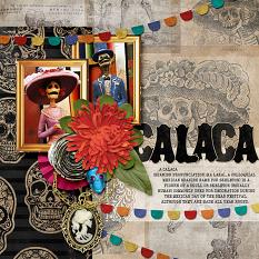 Calaca #digitalscrapbooking layout idea by Amanda Fraijo-Tobin using Dia de Los Muertos Collection | ScrapGirls.com 