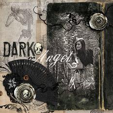 Dark Angel teen #halloween Digital Scrapbooking layout by Amanda Fraijo-Tobin | ScrapGirls.com