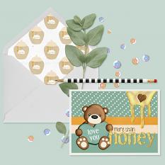 Card Sample uses Honey Love Collection by Amanda Fraijo-Tobin #cards #papercrafts #digitalscrapbooking