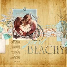 #digitalscrapbooking beach layout inspired kit by AFTdesigns - beachy themed layout idea