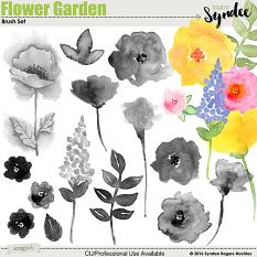Flower Garden digital brushes clip-art