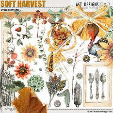 Soft Harvest #digitalscrapbooking Thanksgiving and Harvest inspired embellishments