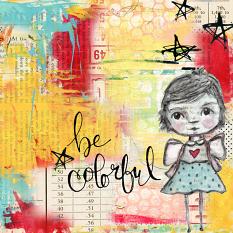 Be Colorful Art Journal page using Whimsy Girls Brushes