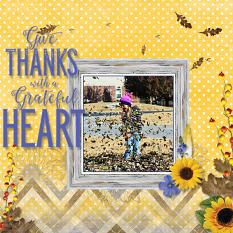 "Give Thanks" digital scrapbook layout by Marie Hoorne