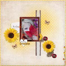 "You are my Sunshine" digital scrapbook layout by Geraldine Touitou