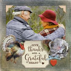 "Give Thanks" digital scrapbook layout by Darryl Beers