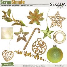 ScrapSimple Embellishment Templates: Christmas Mix Vol 5