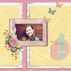 "The One and Only You" digital scrapbook layout by Shauna Trueblood