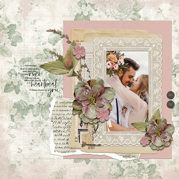 wedding layout using Love Song Collection Super Mini