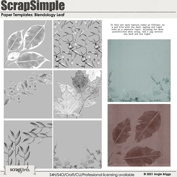 ScrapSimple Paper Templates: Blendology Leaf