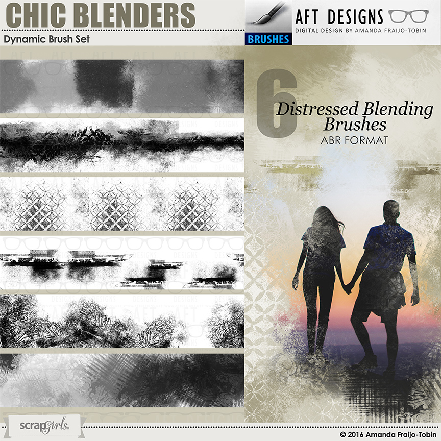 Dynamic Chic Blenders #digitalscrapbooking brushes by AFT designs @ScrapGirls.com | #photoshop #scrapbook 