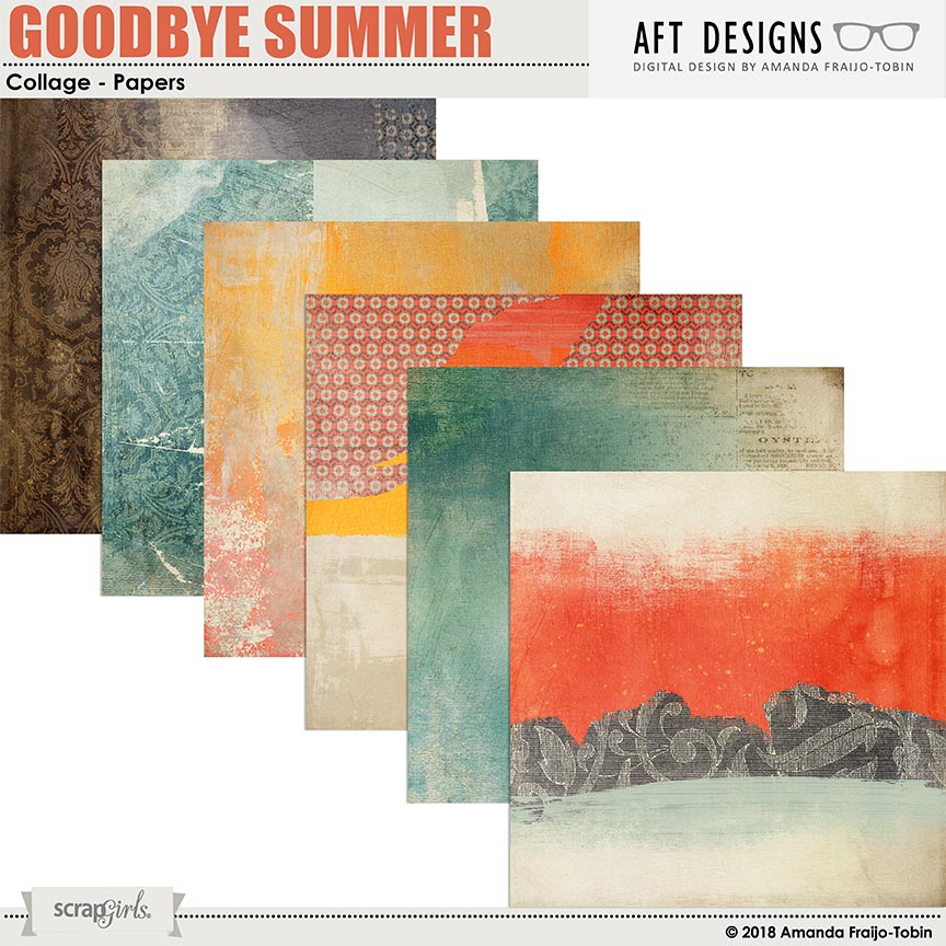 Goodbye Summer - Collage #digitalscrapbooking printable backgrounds by AFT Designs - Amanda Fraijo-Tobin @ScrapGirls.com