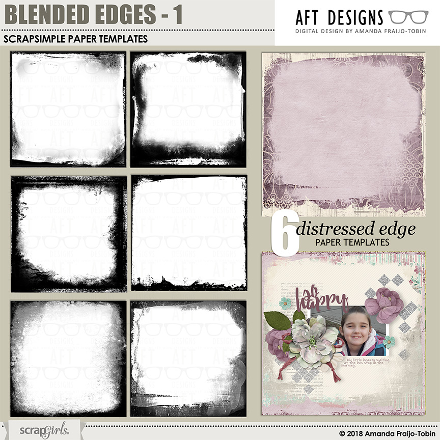 ScrapSimple Paper Templates: Blended Edges 1 by AFT Designs - Amanda Fraijo-Tobin @ScrapGirls.com