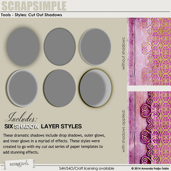 ScrapSimple Tools - Styles: Cut Out Shadows 6401
